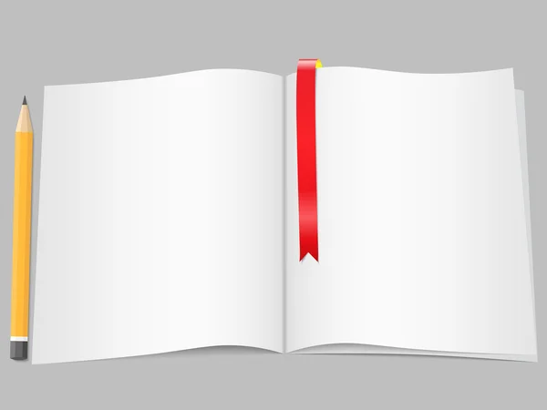 Pages blanches avec crayon — Image vectorielle