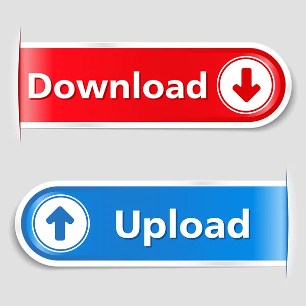 Download and Upload Buttons — Stock Vector