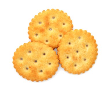 Round cracker isolated on a white background clipart