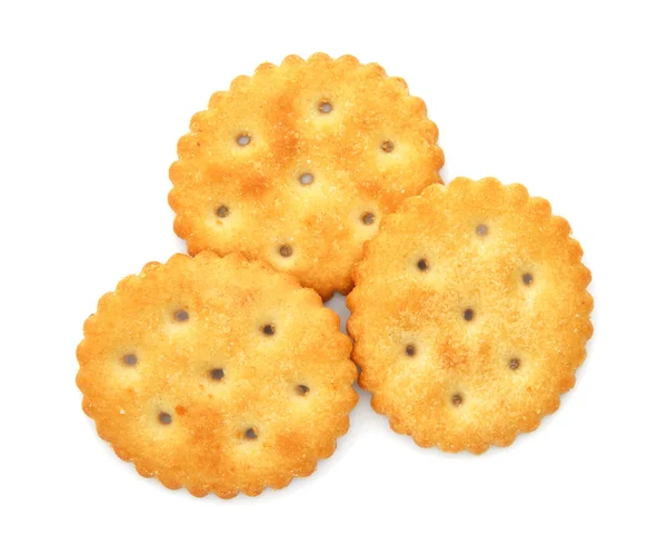 Round cracker isolated on a white background — Stock Photo, Image