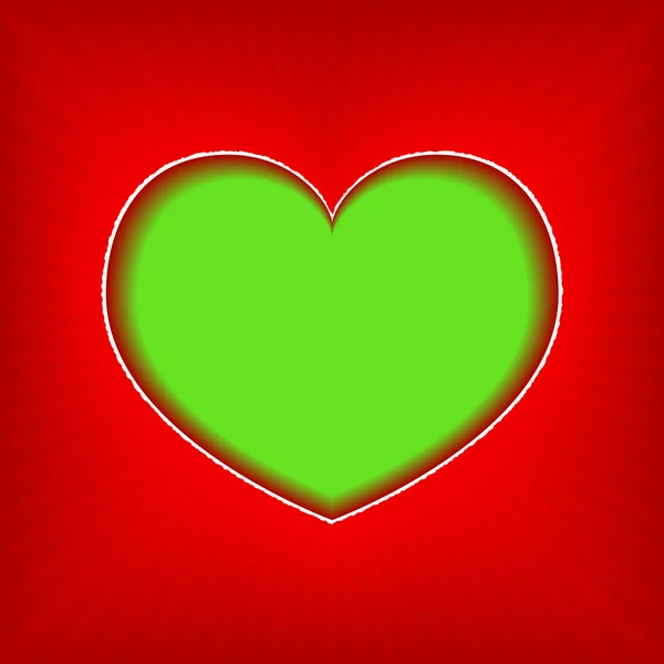 Fond vectoriel avec coeur vert — Image vectorielle