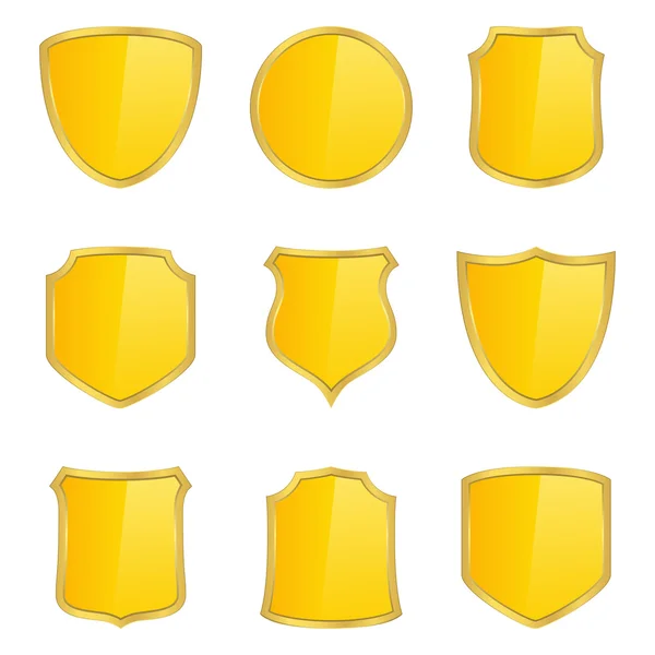 Golden shields — Stock Vector