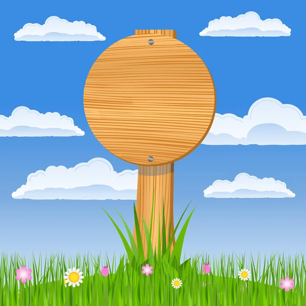 Panneau rond en bois — Image vectorielle