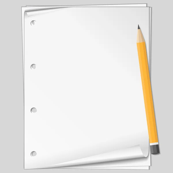 Papier und Bleistift — Stockvektor