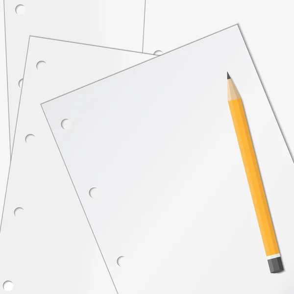 Papier et crayon — Image vectorielle