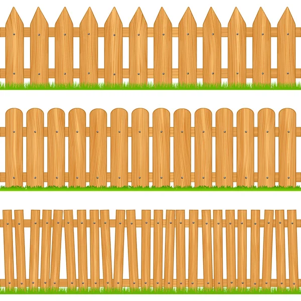 Wooden Fences — Stock Vector