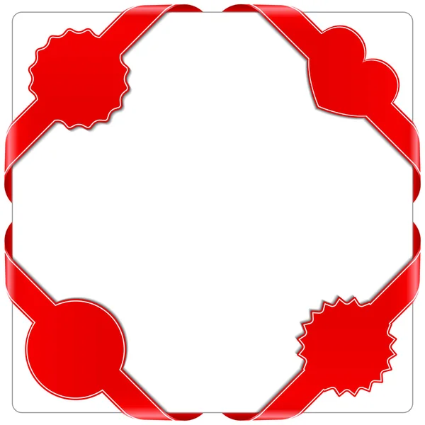 Rubans d'angle rouge — Image vectorielle