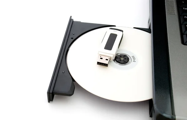 Flash USB- och CD- — Stockfoto
