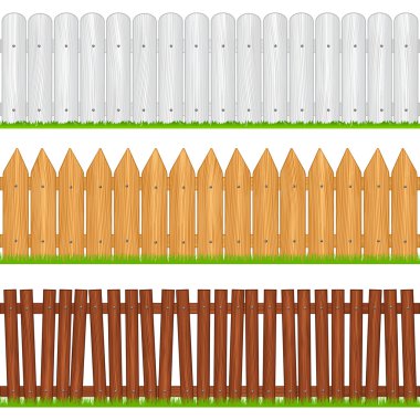 Wooden fences clipart