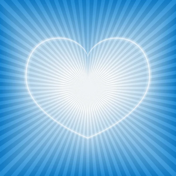 Kalp ile mavi arka plan — Stok Vektör