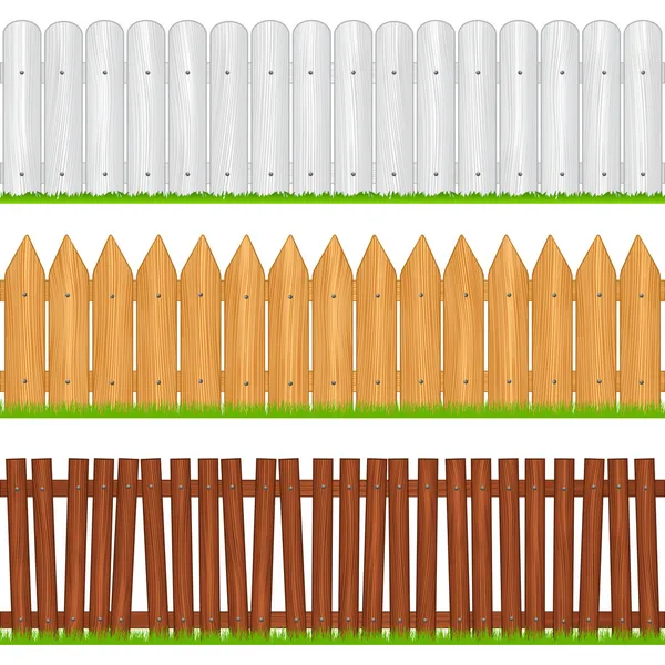 Clôtures en bois — Image vectorielle