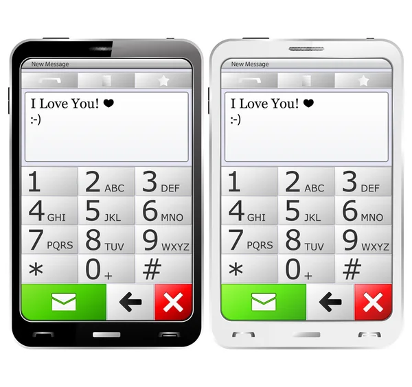 Smartphone mit SMS auf dem Bildschirm — Stockvektor