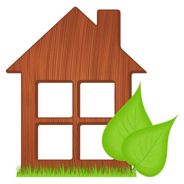 Dřevěný dům icon — Stockový vektor