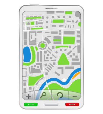 Beyaz smartphone içinde GPS navigator