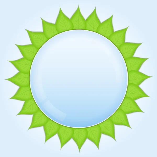 Cercle avec feuilles vertes — Image vectorielle