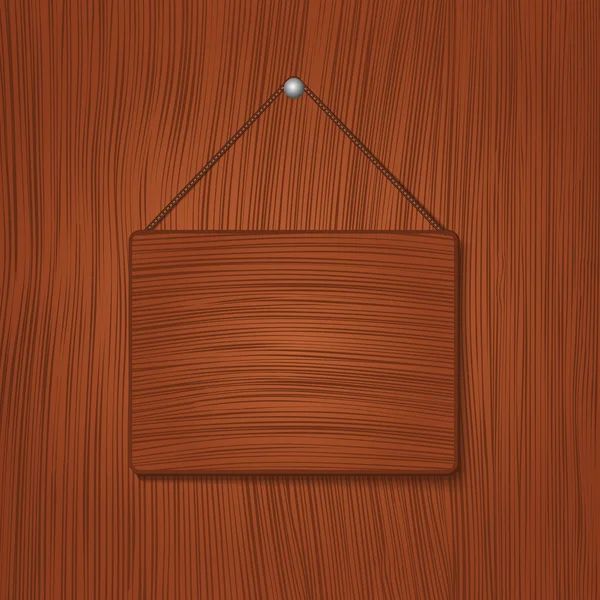 Hanging wooden board — Stock Vector