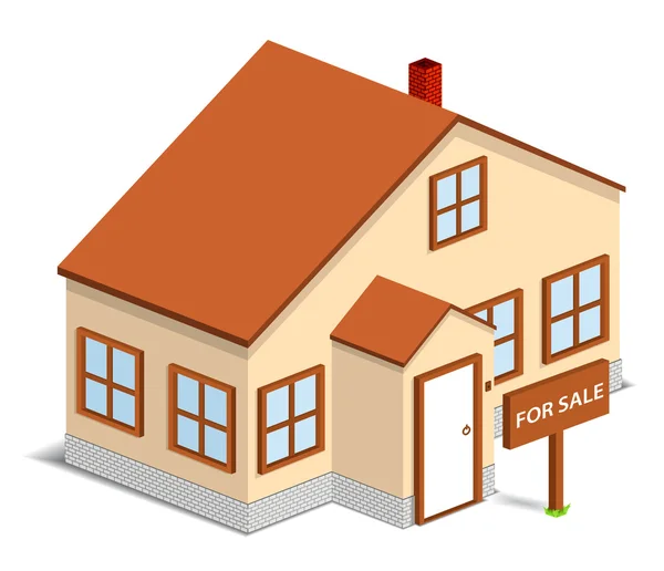 販売のための等尺性の家 — ストックベクタ
