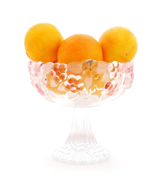 Mandarinas en el jarrón de vidrio — Foto de Stock