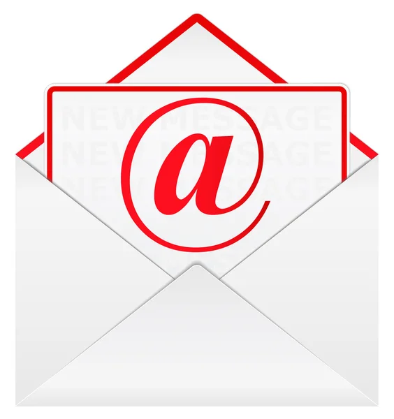 Envelope vetorial com sinal de e-mail — Vetor de Stock