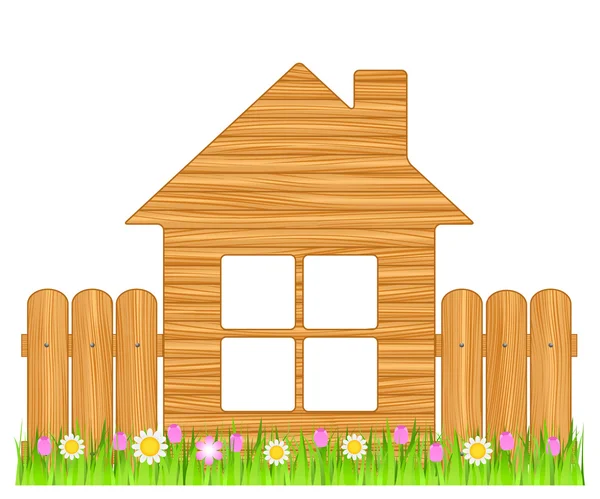 Dřevěný dům — Stockový vektor