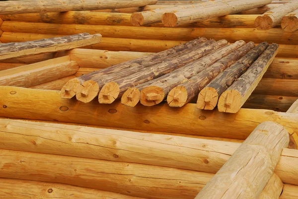 Construcción de nuevas cabinas de madera — Foto de Stock