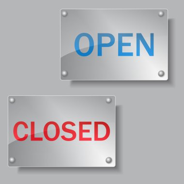 Open and Closed boards clipart