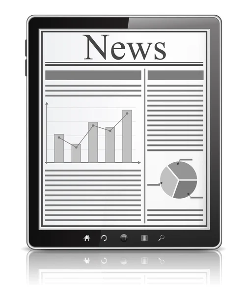 Noticias en la pantalla de Tablet PC — Vector de stock