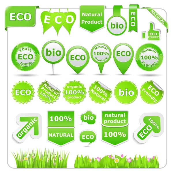 Elementos ecológicos de diseño ecológico — Vector de stock