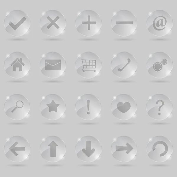 Glass Icons — Stock Vector