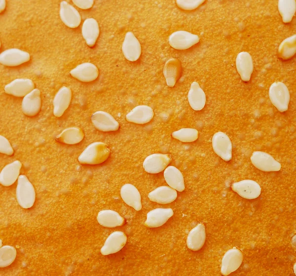 stock image Bun with sesame macro