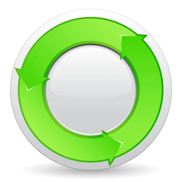 Botão verde com setas — Vetor de Stock