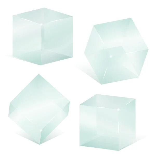 Transparent Glass Cubes — Stock Vector