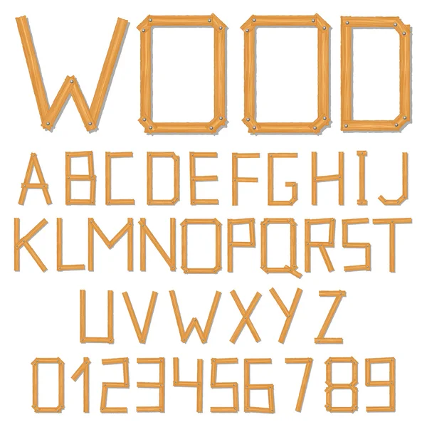 Alfabeto de madera — Vector de stock