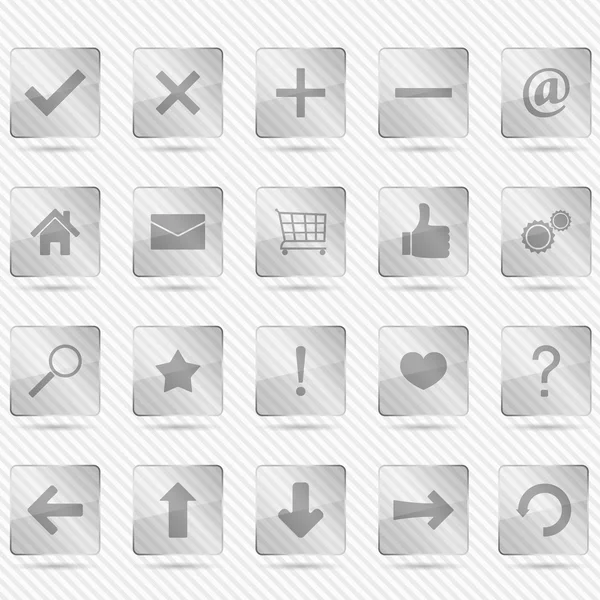 Transparent Glass Icons — Stock Vector