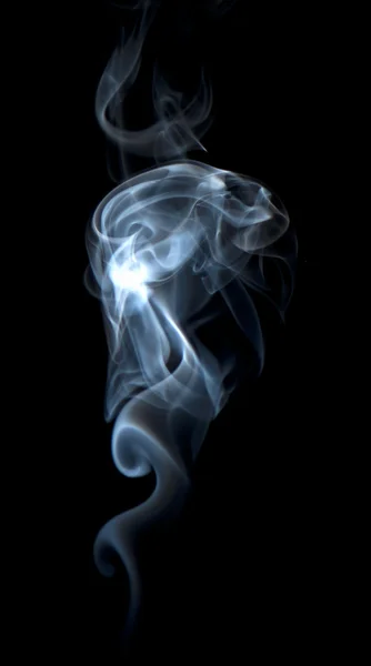 Blue and white smoke twirling — Stock Photo, Image