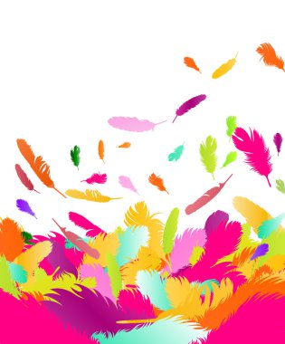 Exotic feather vector background clipart