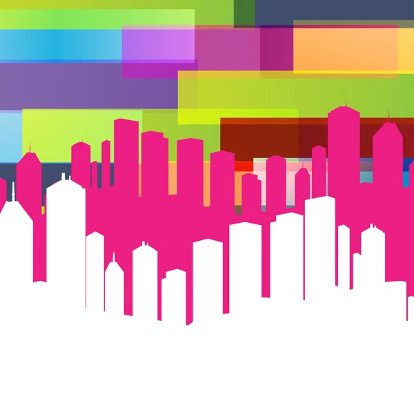 Panorama colorido cidade vetor fundo — Vetor de Stock