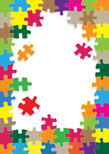 Colorful jigsaw puzzle vector background — Stock Vector