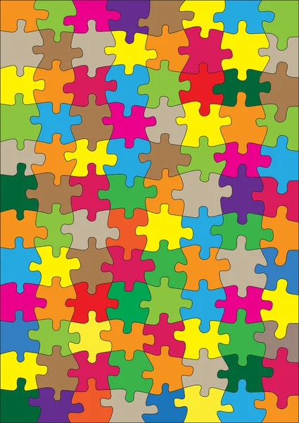 カラフルなジグソー パズルのベクトルの背景 — ストックベクタ