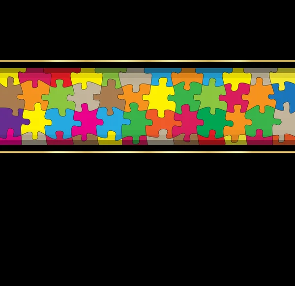 カラフルなジグソー パズルのベクトルの背景 — ストックベクタ