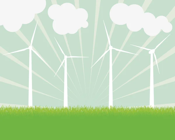 Windenergie Generatoren Vektor Hintergrund — Stockvektor