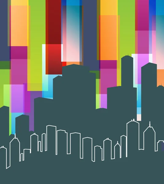 Kolorowe panorama miasta tło wektor — Wektor stockowy