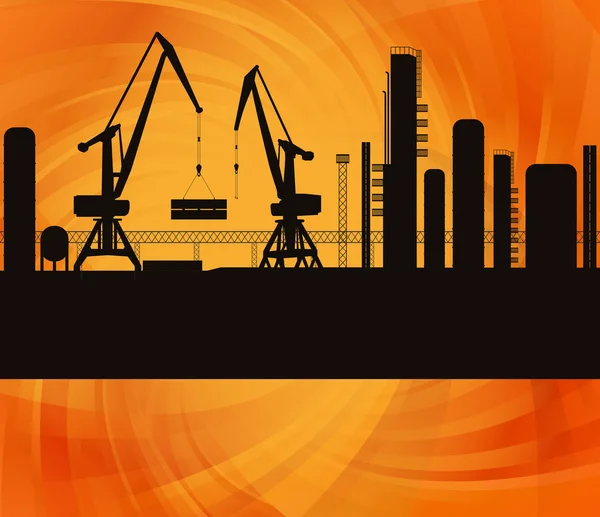Oil refinery station background illustration — Stock Vector