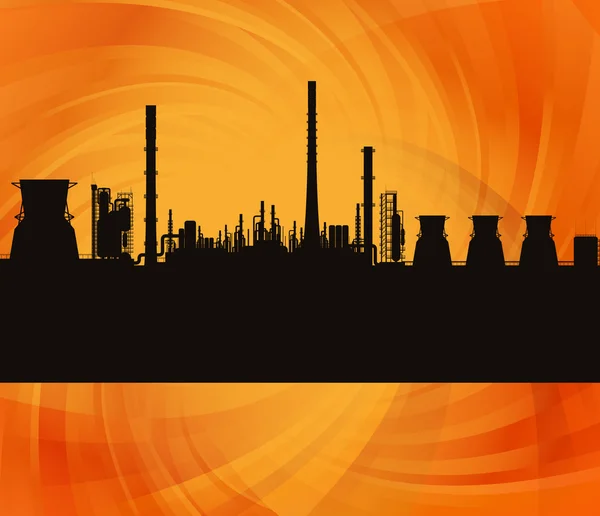 Olie raffinaderij station achtergrond afbeelding — Stockvector