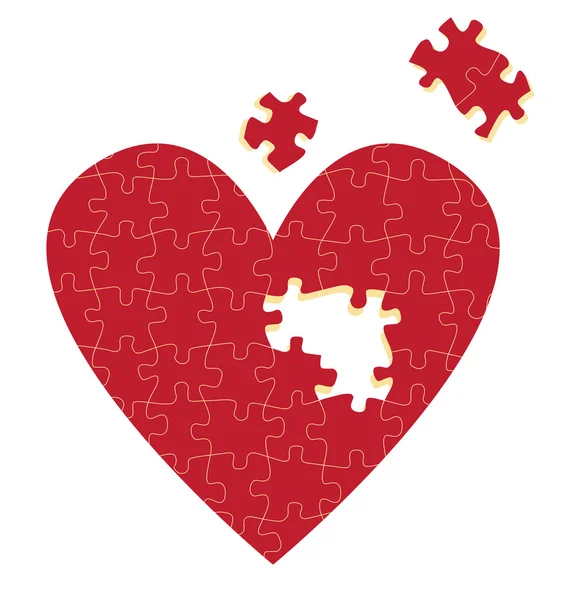 Puzzle coração vetor ilustração fundo — Vetor de Stock