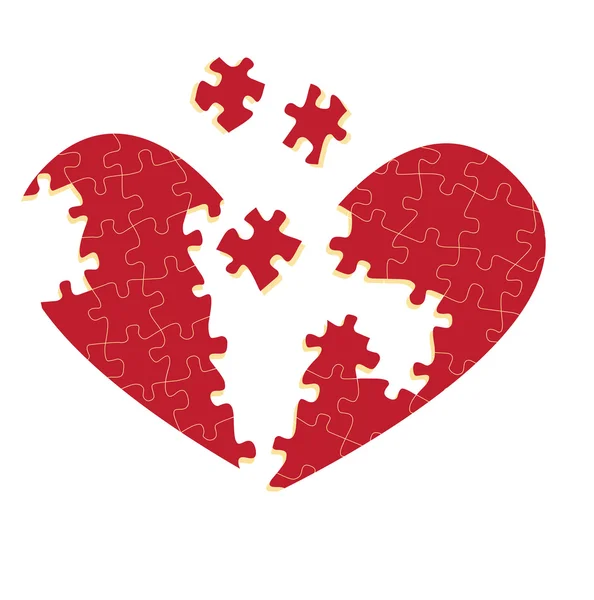Hry, puzzle srdce vektorový obrázek pozadí — Stockový vektor
