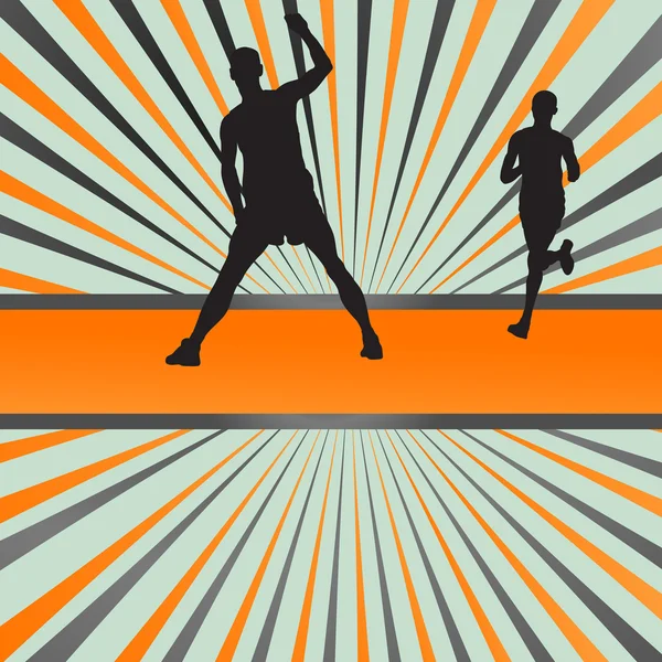 Silhouettes of runners vector background — Stock Vector