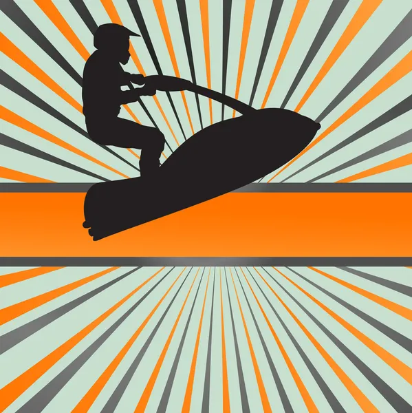 Ski jet sports nautiques motos éclatement arrière-plan vecteur — Image vectorielle