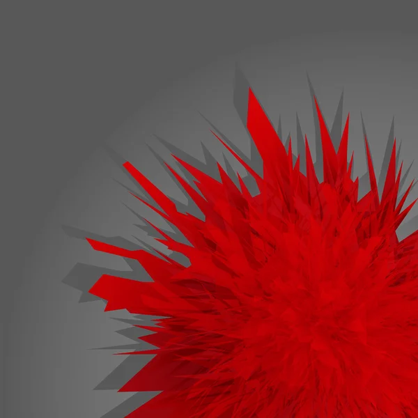 赤抽象的な花のバーストのベクトルの背景 — ストックベクタ
