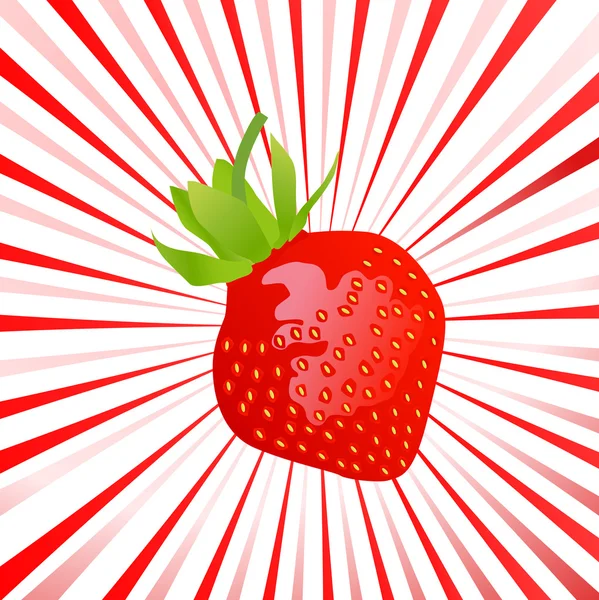 美しく、甘いイチゴ太陽バースト ベクトル — ストックベクタ